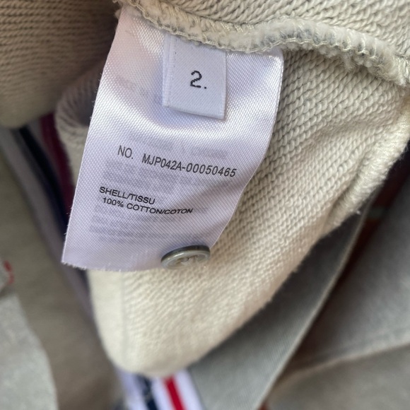 Thom Browne Size 2 Center Stripe Jersey Gray Pullover Hoodie Sweater - Picture 9 of 11